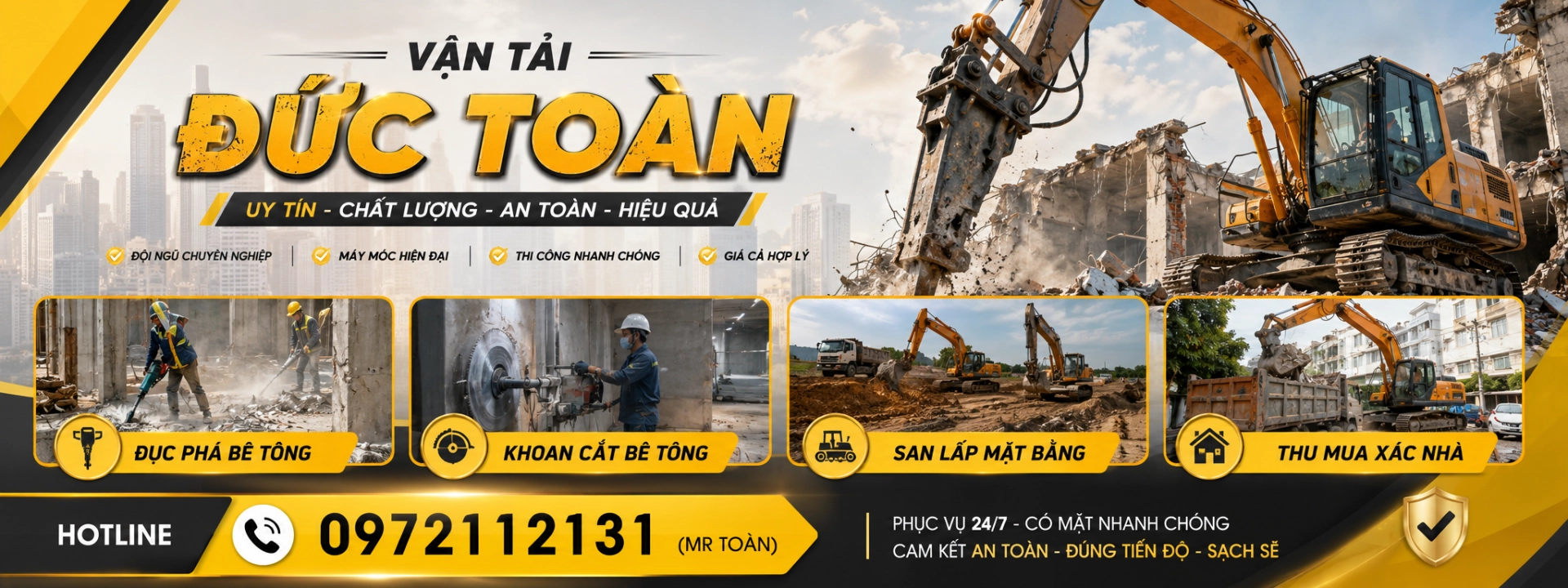 đục phá móng bê tông giá rẻ Vĩnh Long